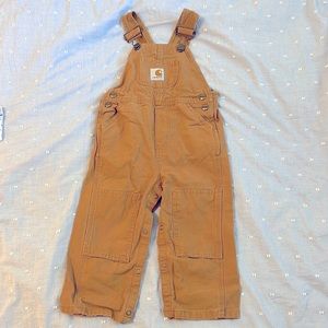 Carhartt overalls size 24 M. Snaps through the leg inseam. Classic brown/tan